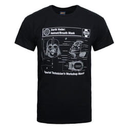 Star Wars Official Mens Haynes Darth Vader T-Shirt - S, Black