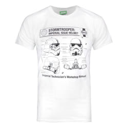 Star Wars Official Mens Haynes Darth Vader T-Shirt - S, White