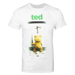 Ted Official Mens Bathroom T-Shirt - S, White