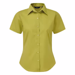 Premier Short Sleeve Poplin Blouse / Plain Work Shirt - 28, Lime