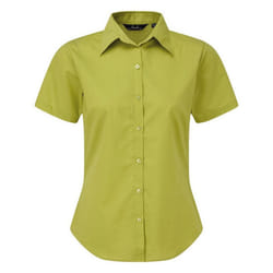 Premier Short Sleeve Poplin Blouse / Plain Work Shirt - 28, Lime