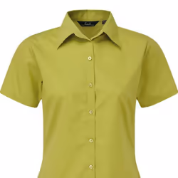 Premier Short Sleeve Poplin Blouse / Plain Work Shirt - 28, Lime