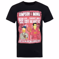 The Simpsons Officially Mens Simpson & Ming T-Shirt - M, Black