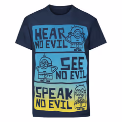 Minions Official Childrens/Kids No Evil T-Shirt - 9-11 Years, Blue