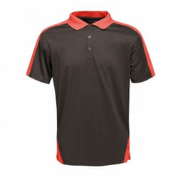 Regatta Mens Contrast Coolweave Polo Shirt - 2XL, Black/Classic Red