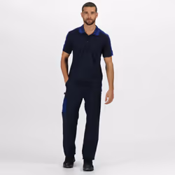 Regatta Mens Contrast Coolweave Polo Shirt - M, Navy/New Royal