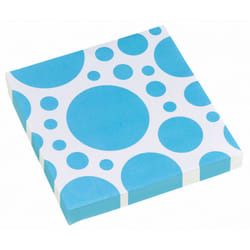 Amscan Dotted Square Luncheon Napkins - One Size, White/Caribbean Blue