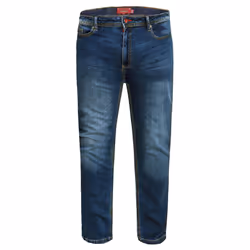 Duke Mens Ambrose Slim Fit Stretch Jeans - 34R, Dark Blue Stonewash