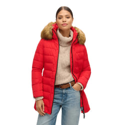 Superdry Arctic Tall Puffer Coat - High Risk Red
