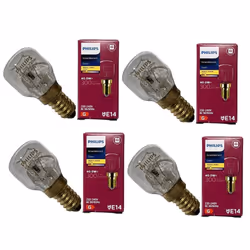 4 x PHILIPS Branded Oven 40w Lamp SES E14 Small Screw Cap 300 Cooker Light Bulb