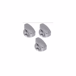 Genuine BELLING 444445410 444445411 Silver Chrome Oven Cooker Hob Knob x 3
