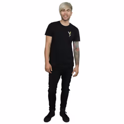 Disney Mens Tinkerbell Chest T-Shirt - S, Black