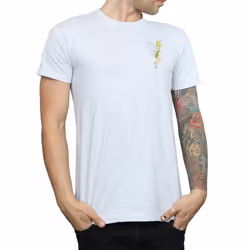Disney Mens Tinkerbell Chest T-Shirt - S, Sports Grey