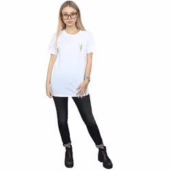 Disney Womens/Ladies Tinkerbell Chest Cotton Boyfriend T-Shirt - L, White