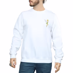 Disney Mens Tinkerbell Chest Sweatshirt - L, White