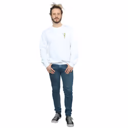 Disney Mens Tinkerbell Chest Sweatshirt - L, White
