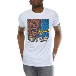Star Wars Mens Chewbacca Roar Pop Art T-Shirt - M, White