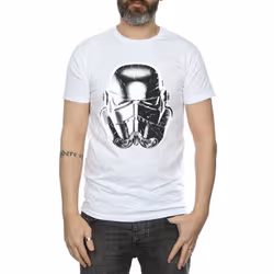 Star Wars Mens Stormtrooper Warp Speed Helmet T-Shirt - XXL, White