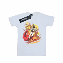 Star Wars Boys Boba Fett Rocket Powered T-Shirt - 7-8 Years, White