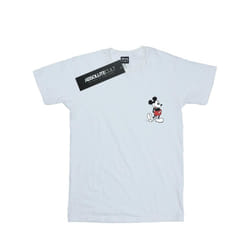 Disney Mens Mickey Mouse Kickin Retro Chest T-Shirt - XXL, White