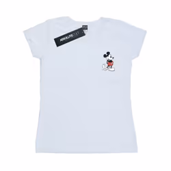 Disney Womens/Ladies Mickey Mouse Kickin Retro Chest Cotton T-Shirt - S, White