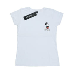Disney Womens/Ladies Mickey Mouse Kickin Retro Chest Cotton T-Shirt - S, White