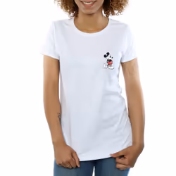 Disney Womens/Ladies Mickey Mouse Kickin Retro Chest Cotton T-Shirt - S, White