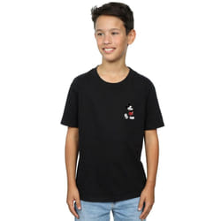 Disney Boys Mickey Mouse Kickin Retro Chest T-Shirt - 12-13 Years, Black