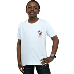 Disney Boys Mickey Mouse Kickin Retro Chest T-Shirt - 7-8 Years, White
