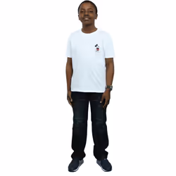 Disney Boys Mickey Mouse Kickin Retro Chest T-Shirt - 7-8 Years, White