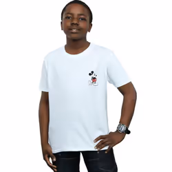 Disney Boys Mickey Mouse Kickin Retro Chest T-Shirt - 12-13 Years, White