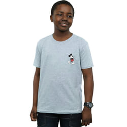 Disney Boys Mickey Mouse Kickin Retro Chest T-Shirt - 12-13 Years, Sports Grey
