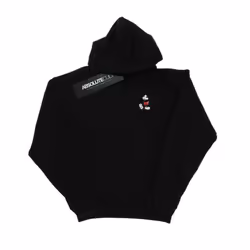Disney Mens Mickey Mouse Kickin Retro Chest Hoodie - S, Black