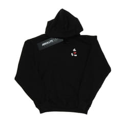 Disney Mens Mickey Mouse Kickin Retro Chest Hoodie - S, Black