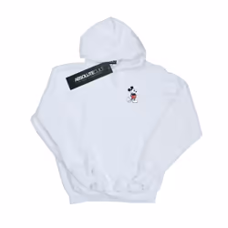 Disney Mens Mickey Mouse Kickin Retro Chest Hoodie - M, White