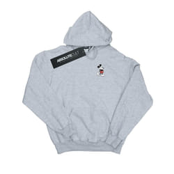 Disney Mens Mickey Mouse Kickin Retro Chest Hoodie - S, Sports Grey