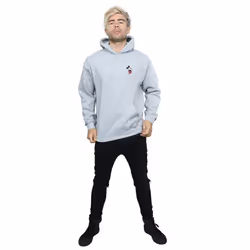 Disney Mens Mickey Mouse Kickin Retro Chest Hoodie - S, Sports Grey
