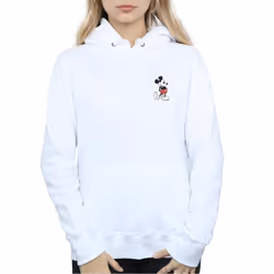 Disney Womens/Ladies Mickey Mouse Kickin Retro Chest Hoodie - M, White