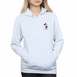 Disney Womens/Ladies Mickey Mouse Kickin Retro Chest Hoodie - S, Heather Grey