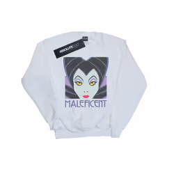 Disney Girls Maleficent Cropped Head Sweatshirt - 7-8 Years, White