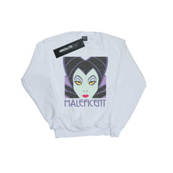 Disney Girls Maleficent Cropped Head Sweatshirt - 7-8 Years, White