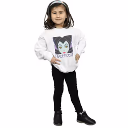 Disney Girls Maleficent Cropped Head Sweatshirt - 7-8 Years, White