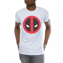 Marvel Mens Deadpool Large Clean Logo T-Shirt - S, White