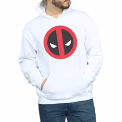Marvel Mens Deadpool Large Clean Logo Hoodie - S, White