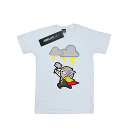 Marvel Mens Kawaii Thor God Of Thunder T-Shirt - S, White