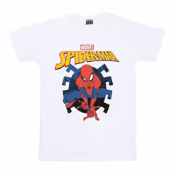 Marvel Boys Spider-Man Web Shooting Emblem Logo T-Shirt - 9-11 Years, White