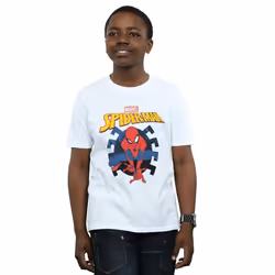 Marvel Boys Spider-Man Web Shooting Emblem Logo T-Shirt - 9-11 Years, White