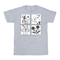 Disney Mens Mickey, Donald, Goofy And Pluto Boxed T-Shirt - S, Sports Grey