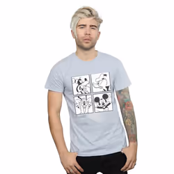 Disney Mens Mickey, Donald, Goofy And Pluto Boxed T-Shirt - S, Sports Grey