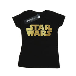 Star Wars Womens/Ladies Gold Logo Cotton T-Shirt - S, Black